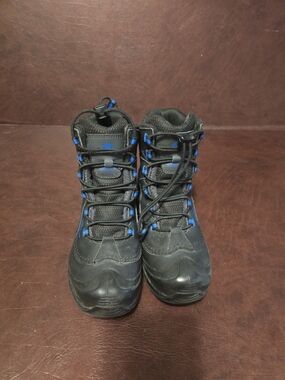 Columbia Kids Black and Blue Waterproof Winter Boots